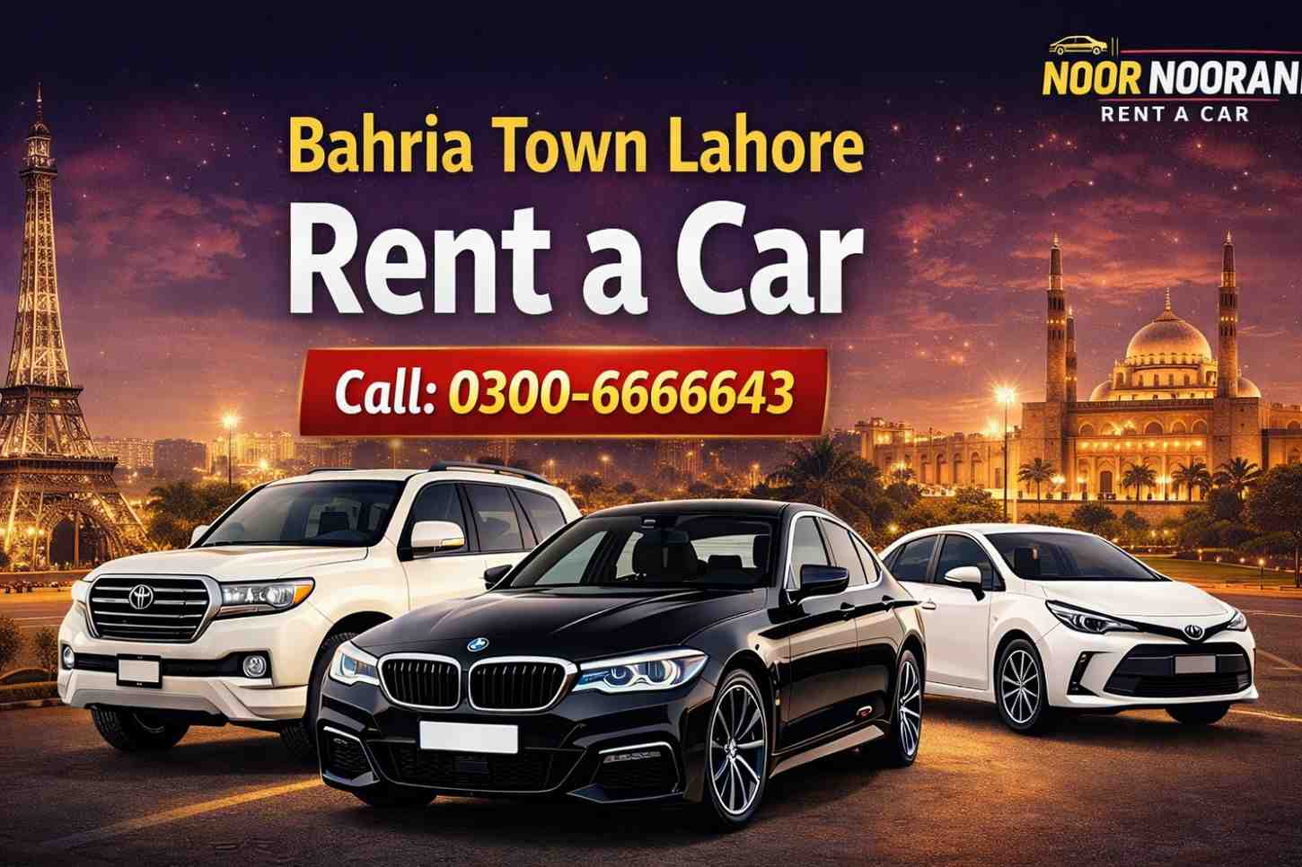bahria town lahore rent a car